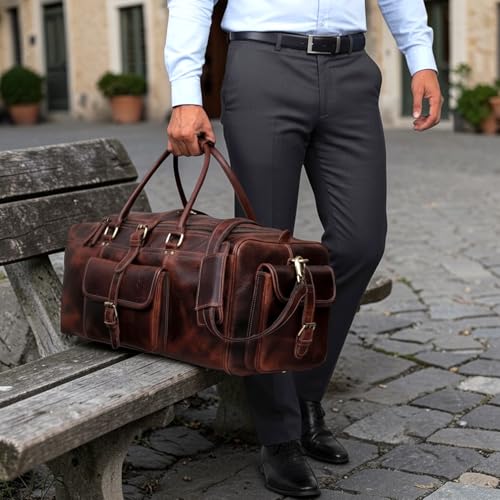 28 Inch Full Grain Leather Duffle