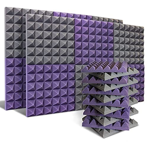 GANMEI Pack de 24 cuñas insonorizadas de espuma acústica de estudio de espuma acústica de pared para reducir el ruido, estudio musical, etc
