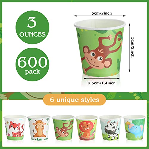 Skyley 600 Pack 3 Oz Small Paper Cups Disposable Animal Bathroom Cups Mini Kids Mouthwash Cups Cold Beverage Drinking Cup For Water Coolers Party Home And Office (Animals Style) #TOP1