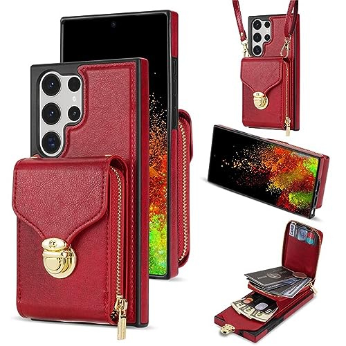 Étui en cuir pour Samsung S24 Ultra, coque portefeuille minimaliste haute finition