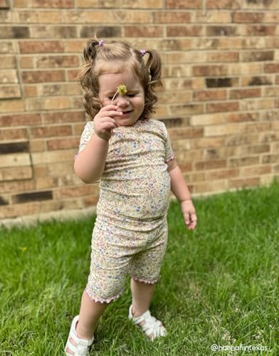 moimoln 6M-8Y Soft Cotton Modal Baby Toddler Pajamas Boys Girls Snug fit Pjs Daily Short Summer Flower Character2