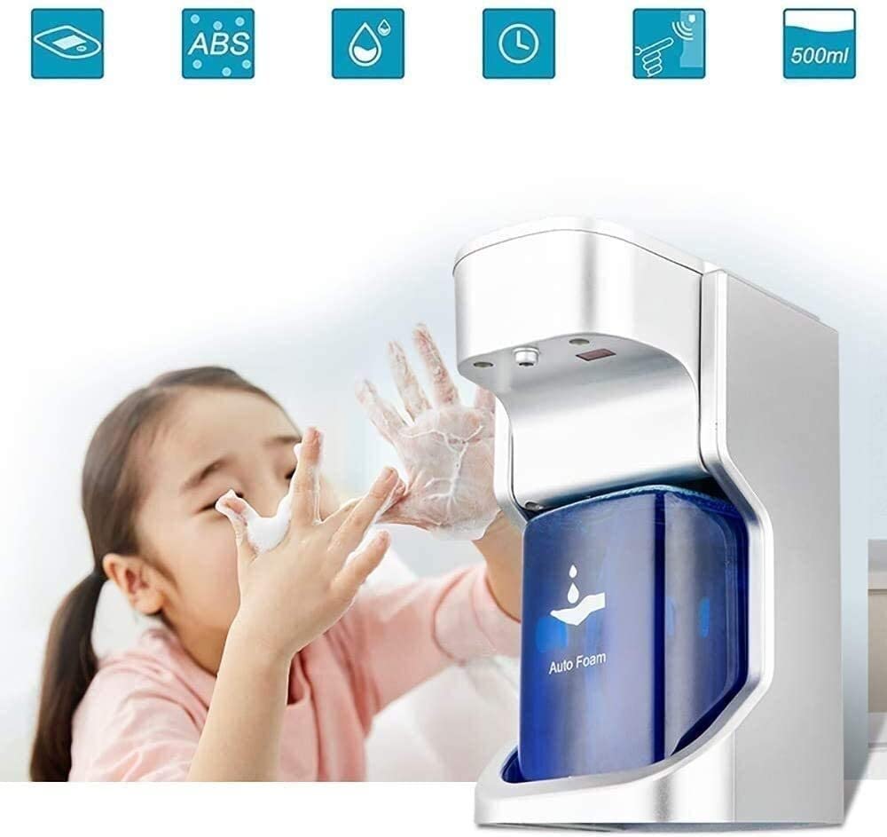 Wysoka jakość Automatyczny indukcyjny dozownik mydła 500 ml Stołowy automatyczny dozownik mydła Blat indukcyjny Dozownik mydła(Silver)