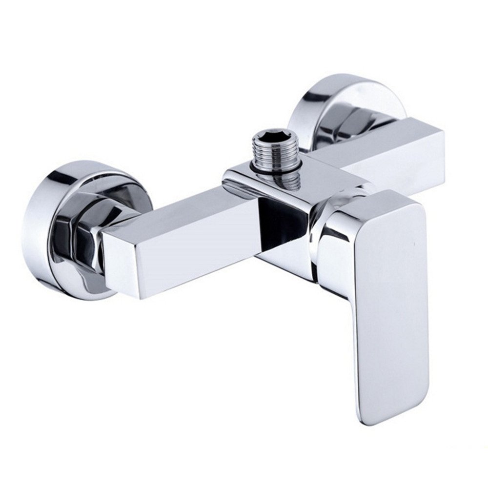 Grifo de ducha cromado moderno montado en la pared con válvula de control de grifo de baño para agua fría y caliente