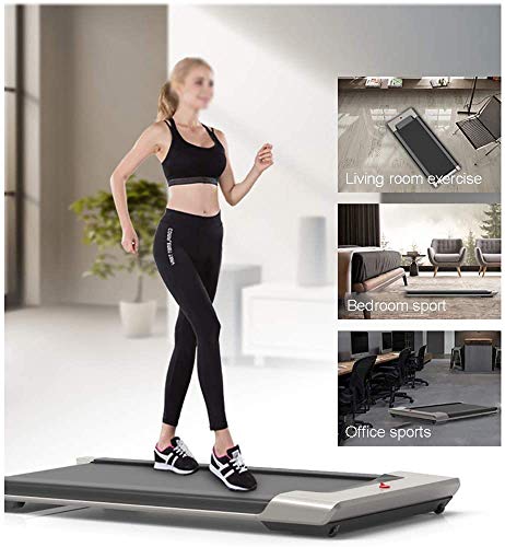 Image of Electric Treadmill Home Tablet Small Mute Foldable Mini Walking Running Home Gym Sports Fitness Machine Fitness Equipment,Silver