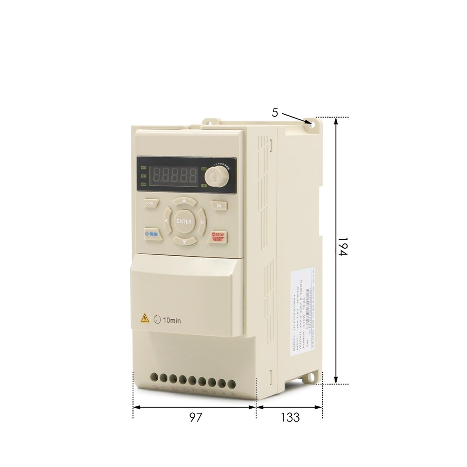 Variador De Frecuencia Falownik wektorowy 3.7kw/4kw seria H110 VFD 0~1000Hz przetwornica częstotliwości do pompy wodnej wrzeciona CNC inne silniki 3-fazowe Kompaktowa konstrukcja(4.0KW-380V)