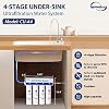 iSpring CU-A4 0.01m Ultra-Filtration Under Sink Water Filter System, Tankless 4-Stage High Capacity, Remove 99.99% Contaminants, Quick Filter Change with Brushed Nickel Faucet, White