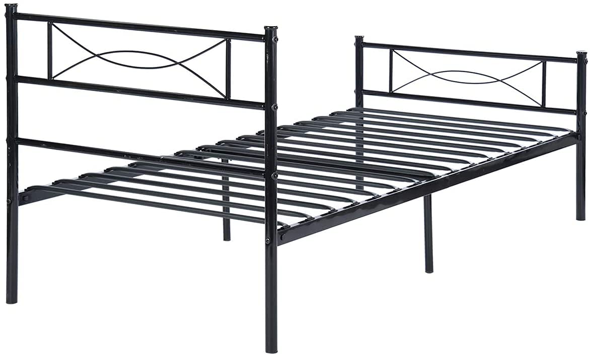 Platform Steel Bed Frame Twin Size Bed Mattress Foundation Support with