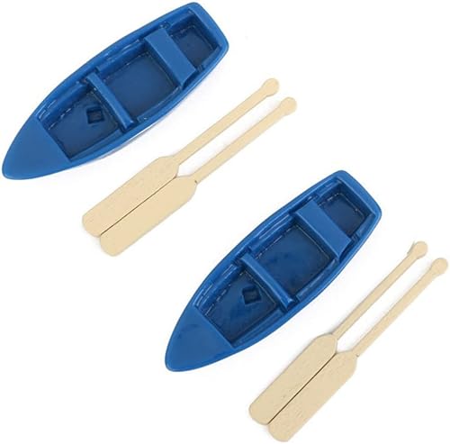 Miniatura 9 de Ciieeo 4 Sets Adornos para Mesa De Boat Canoe Model Dinner Table Decor Fairy Figurines Micro Boat Desk Topper Table Topper Sea Decor Blue Decor