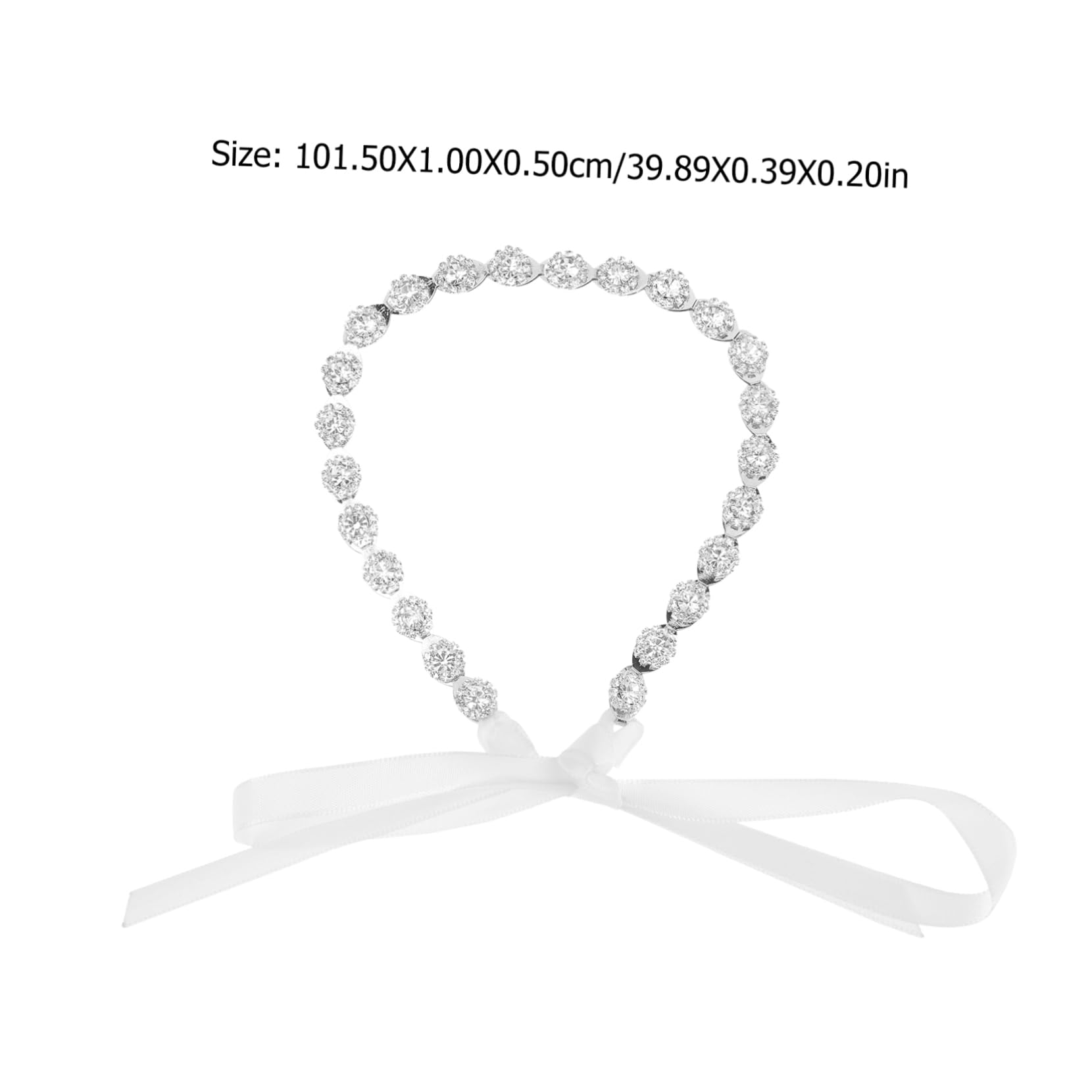 POPETPOP 4pezzi Bridal Hair Accessories Headband with Crystals and Ribbon for Weddings Prom and Formal Events Adjustable Floral Headpiece for Women