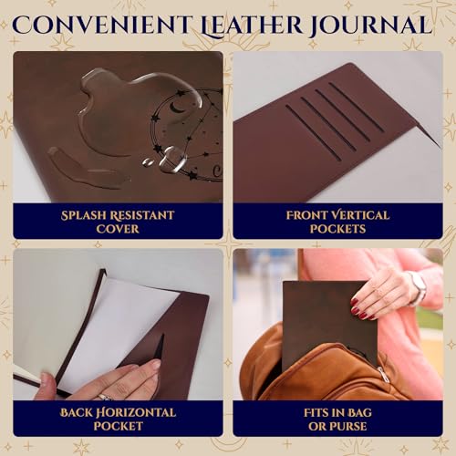 Carnet Capricorne cuir rechargeable pour notes quotidiennes