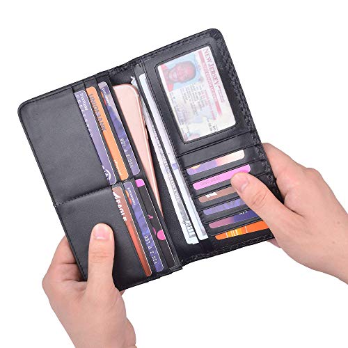 Men's Vintage Genuine Leather Long Wallets Bifold Wallet For Men4