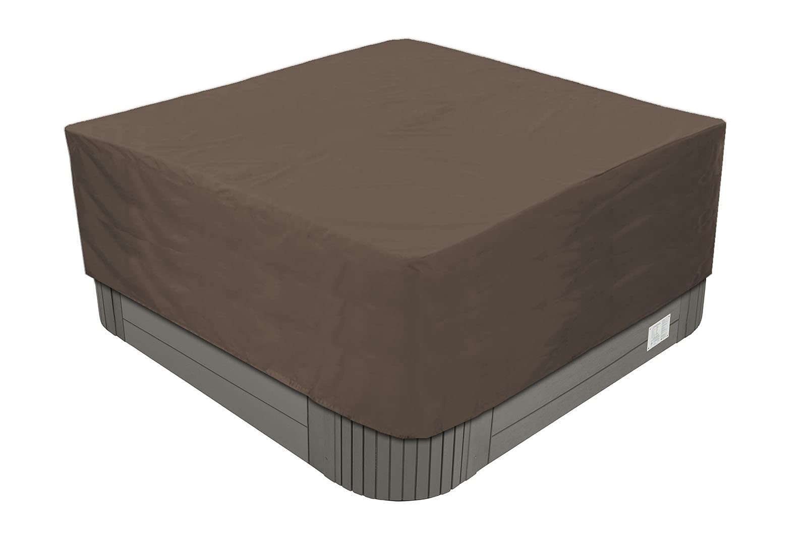BaCover Outdoor Hot Tub Covers 210D, Square Thermal SPA Hot Tub Covers, Windproof Waterproof UV Resistant Pool Cover, for Outdoor Bathtub SPA Cover,Coffee,200x200x85cm