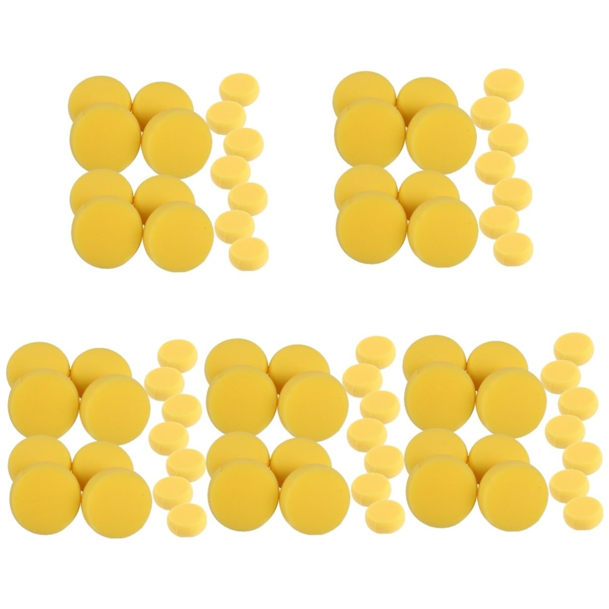 NUOBESTY 75 Pièces Éponge À Gâteau Ronde Jaune Pinceau Éponge De Poterie Éponge Aquarelle Ronde Éponge Jaune Tampon De Peinture Éponge De Peinture pour Enfants Éponges De Peinture Rondes
