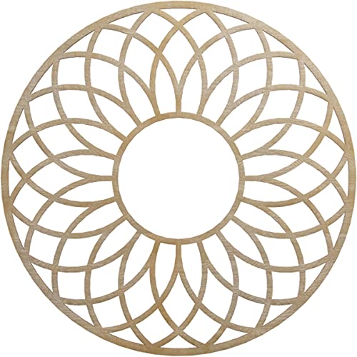 Image of Ekena Millwork 30 inchOD x 10 1 /4 inchID x 3 /8 inchT Cannes Wood Fretwork Pierced Ceiling Medallion, Birch