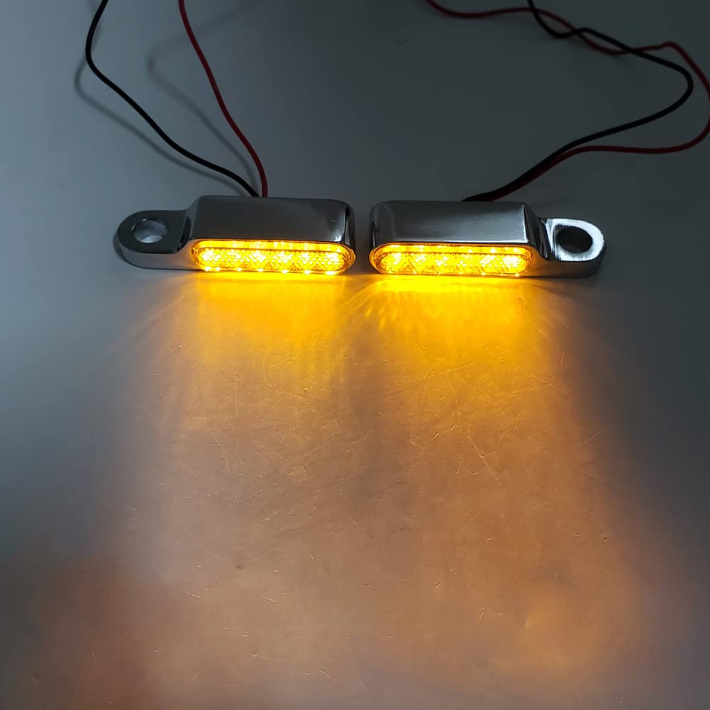 Cnfang4 LED Turn Signals, Blinkers Chrome Indicators Lamp Universal For Motorcycle with 12V Battery, with a 8mm bolt to hold it