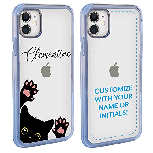 Guard Dog Custom Clear Case for iPhone 12/12 Pro – Personalized Cat – Put Your Name on a Designer Phone Case – Peek–a–Boo Kitty