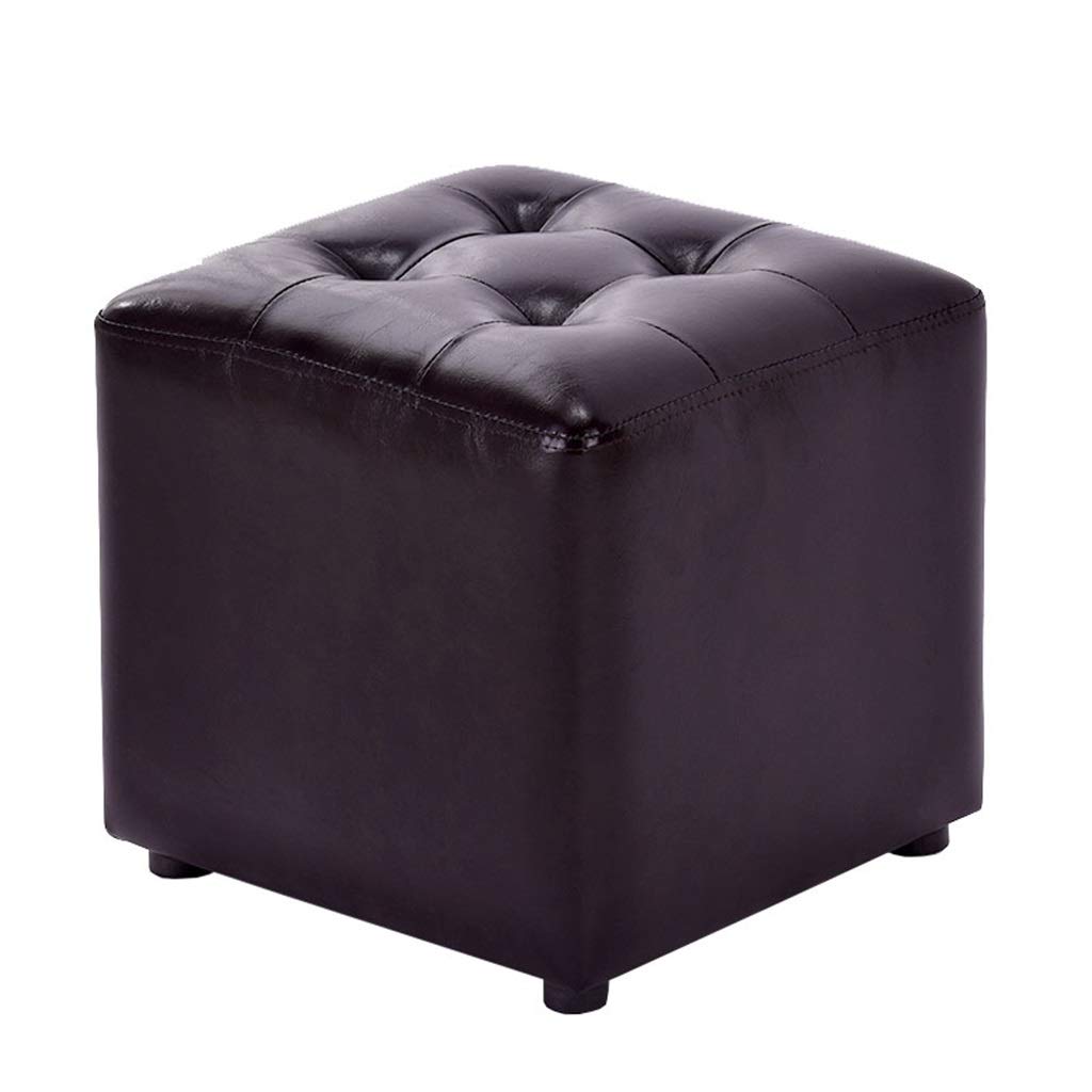 BTZHY Ottoman,Square Makeup Stool?Faux Leather Ottoman Single Seat Toy Foot Stool?Upholstered Footstool?Change Shoe Bench-36x36x33cm