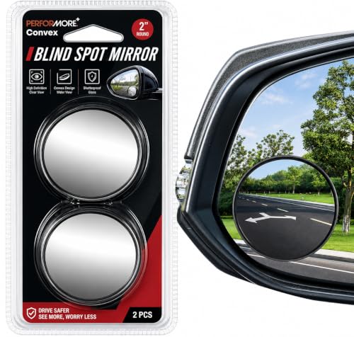 Blind Spot Mirror 2 Pack, 2 Inch HD Glass, Waterproof 3M Adhesive