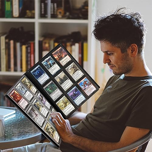 Tioplior MS-BL 9 Pockets Card Binder For Trading Cards, Baseball Card Collection Binder With 360 Side Loading Pockets Sports Card Book Card Folder Card Album Card Holder Fit thumb #6