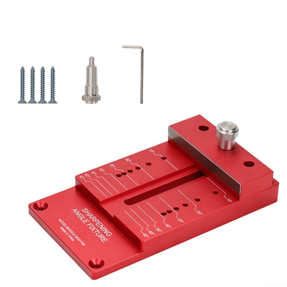 Kit de afilador de cincel de madera con plantilla guía de afilado, accesorio de amoladora angular ajustable de 15 a 45 grados para cuchillas planas, soporte de aleación de aluminio para herramientas