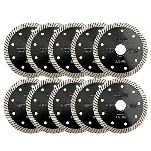 SHDIATOOL ダイヤモンド スーパー シン ブレード 磁器 セラミック タイル用 花崗岩 10PK 径 115MM ターボ 切断 ディスク 115MM