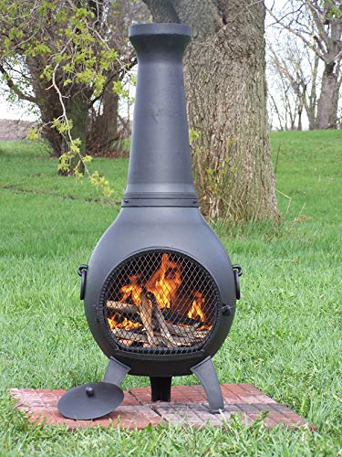 The Blue Rooster ALCH027GA Prairie Chiminea Outdoor Fireplace - Wood Burning Cast Aluminum Deck Or Patio Firepit thumb #3