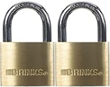 Brinks 161-40202 40mm 1-9/16-Inch Solid Brass Padlock, 2-Pack