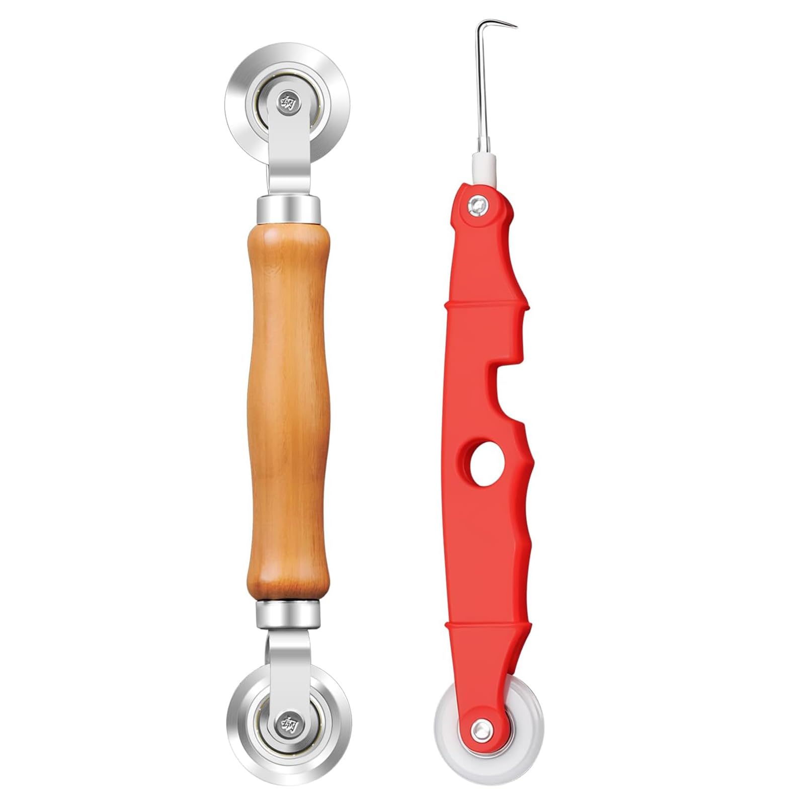 Mikiuly 2 Pieces Mosquito Net Roller with Gauze Hook, Screen Tools Rolling Roller, Double Roller for Window, Mosquito Net Replacement Tools, for Mosquito Net Replacement Install