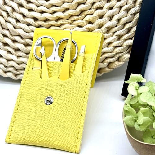 Eyebrow Tweezers for Men& Women, Ingrown Hair Plucker Kit for Facial Hair Removal, Precision Lash Tweezers Set with Brow Scissors, Spoolie, Slanted Tweezer, Pointed Tweezer-6 PCS