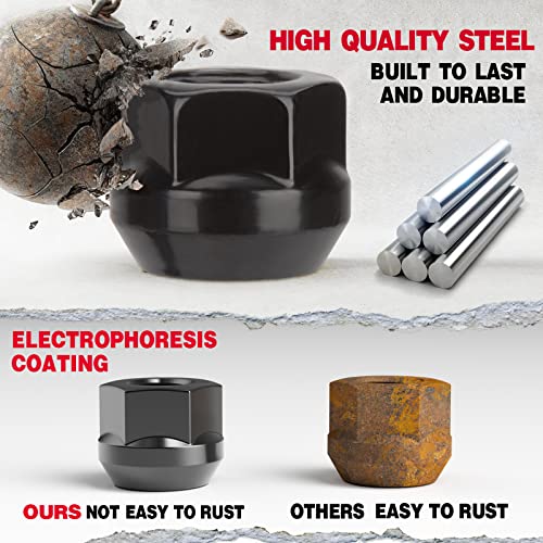 Image of KSP 3 /8 inch-24 Open Lug Nuts for ATV UTV Studs, 17mm Hex Small Open Ended Bulge Nuts fit Polaris RZR Sportsman Xplorer, 16pcs Skinny Aftermarket Wheel Lug Nuts Replacement for Factory Nuts