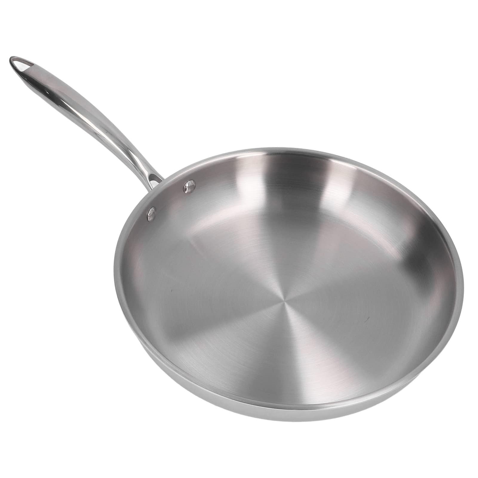 Patelnia Ze Stali Nierdzewnej, Zagęszczona Stal Nierdzewna 304 Niepowlekany 3-warstwowy Zestaw Naczyń Kuchennych, Podgrzewa Patelnię Z Ergonomicznymi Uchwytami(30cm)