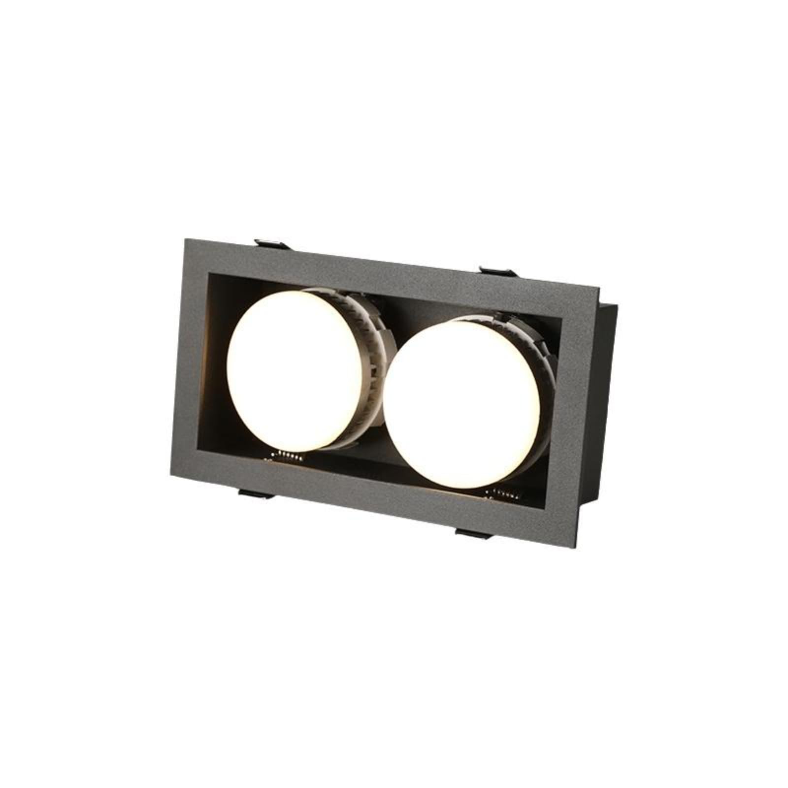 Light-Emitting Diode Recessed Ceiling Light, Smart Full Range, Double Head, Square Downlight Black 2-Head 2 * 5W 3000K-image-47