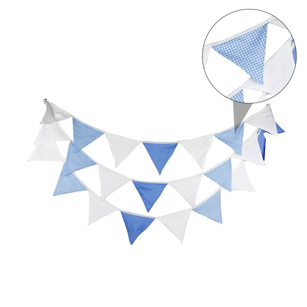 Toyvian 2 Piezas De Cuerda De Algodón Azul Y De Burra Guirnalda De Cumpleaños Triangulares Banderín Triangular Banderín Decoración De Bebé Al Aire