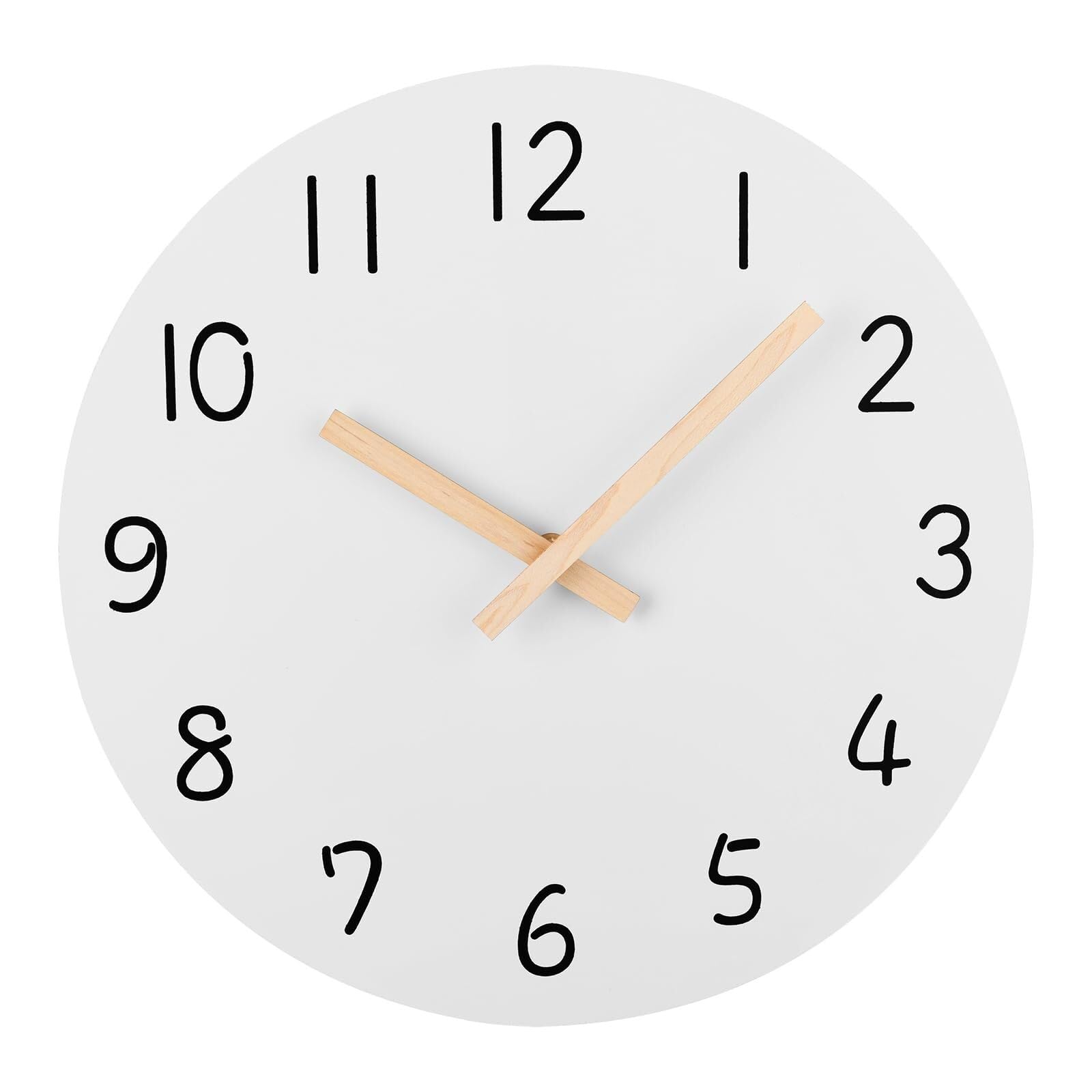 Horloge murale en bois pour bureau design rustique moderne blanc - 7