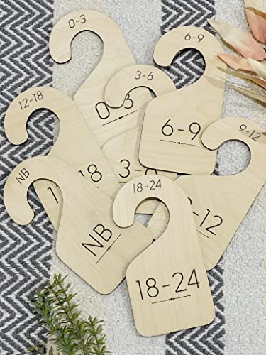 Baby Closet Dividers, Wooden Baby Gifts, Set Of 7, From Newborn To 24 Month, Clothes Size Markers For Babies, Organize Babies Closet, Baby Shower Gift Ideas, Newborn Gift #TOP22