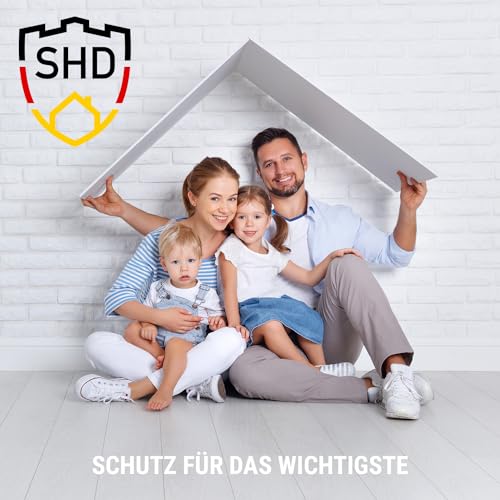 SHD by OneConcept Rauchmelder, 5X Mini-Rauchmelder, Feuermelder mit Batterie, Rauchmelder 5er-Set für Zuhause, Küche, Büro, Wohnwagen, Optischer Sensor Brandmelder mit Testfunktion & Stummschaltung