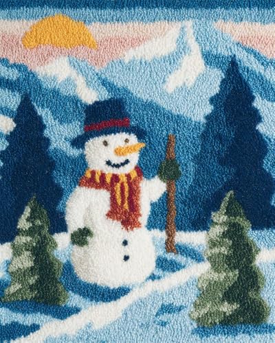 Kitquiver Latch Hook Rug Kit for Adults Snowman and Snowy La