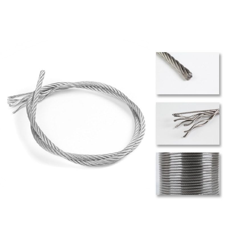 Cable Acero Diámetro 0,3mm 0,5mm 1mm 1,2mm 1,5mm 2mm Cable de cuerda de alambre de acero 304 tendedero a prueba de herrumbre acero inoxidable 304 7*7 Cable Acero Plastificado ( Size : 10 Meter , Color