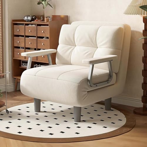 Sofá Cama Convertible 3 En 1, Calentador Sofá Cama Sillón Convertible de 1 Plaza, Gran Comodidad Desmontable con Cojín, Apoyabrazos de Metal y Patas,B,W65cm