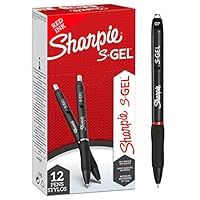 Sharpie S-Gel | Gel Pens | Medium Point (0.7mm) | Red Ink | 12 Count