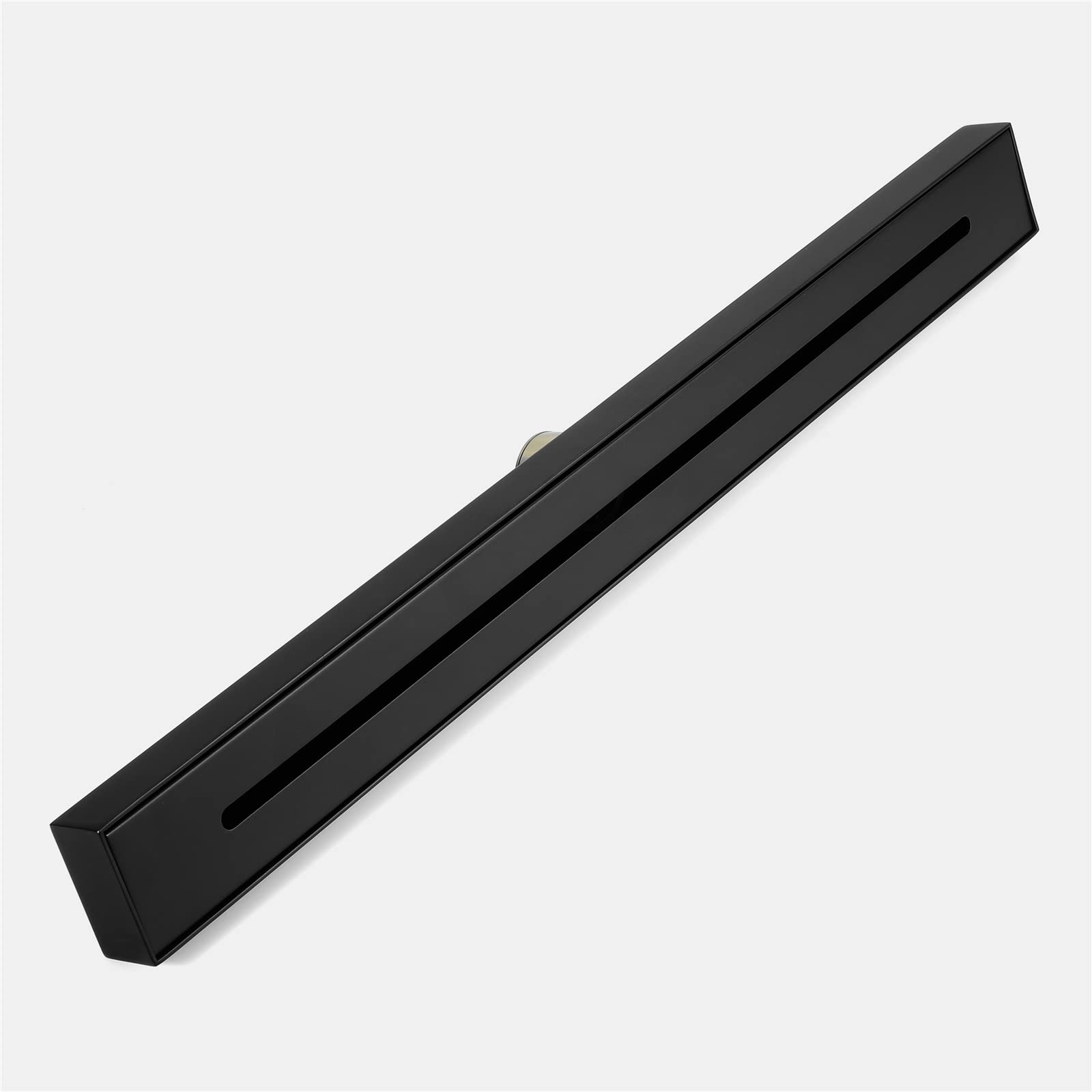 Scarico doccia lineare, Scarico a pavimento in acciaio inossidabile 600 * 55 mm, Scarico doccia con griglia rimovibile, Filtro per capelli, Scarico doccia rettangolare ad alta cilindrata,Nero