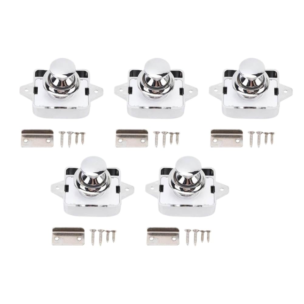 Cabinet Door Push Button Latch Zinc Exquisite Cupboard Door Knob Latch Lock Compatible with RV Motorhome Camper Caravan Home Yachts(B)