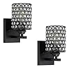 Leading lighting 2 pack 1 light crystal wall sconce with oil rubbed bronze finishmodern and concise style wall light fixture with polyhedral opal crystal shade for bath room bed room  urban country home decor