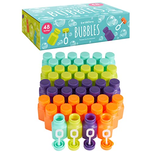 THE TWIDDLERS 48 Mini Burbujas de Fiesta, Pequeño Pomperos para Niños - 17ml