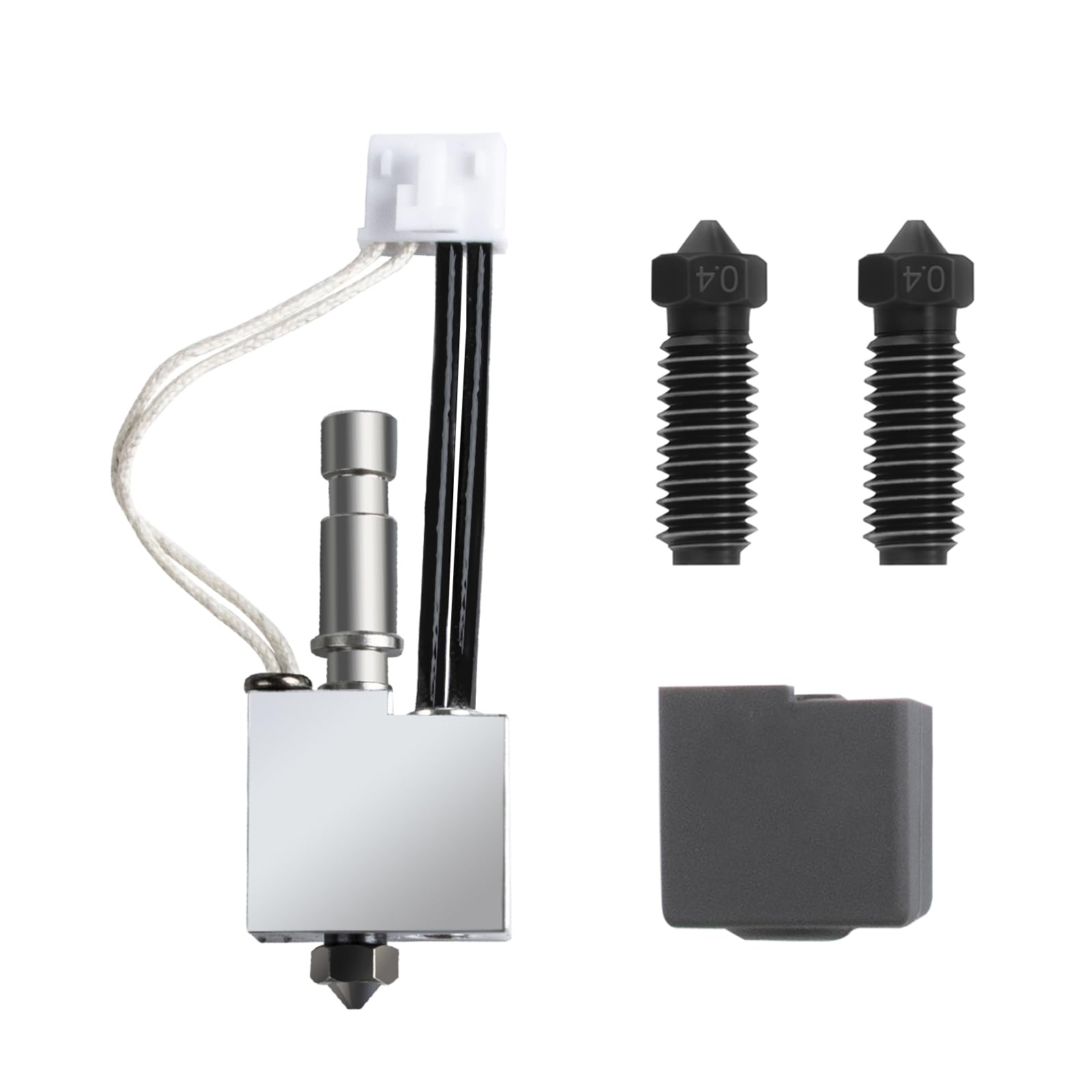 IdeaFormer Kobra S1 Hotend, zestaw wylotowy z ekstruderem z 2 szt. wytrzymałych dysz stalowych 0,4 mm, twarde dysze wylotowe dla Anycubic Kobra S1/Kobra S1 Combo