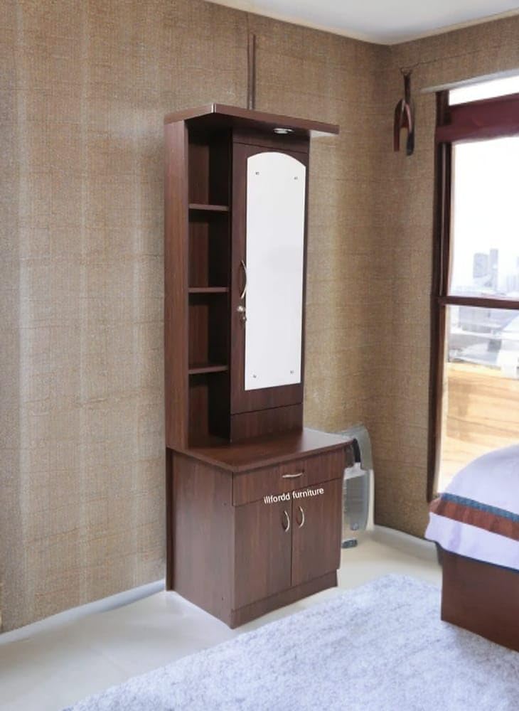 Dressing Table with Mirror and Storage Cupboard (Color-Light Brown)-picture-23