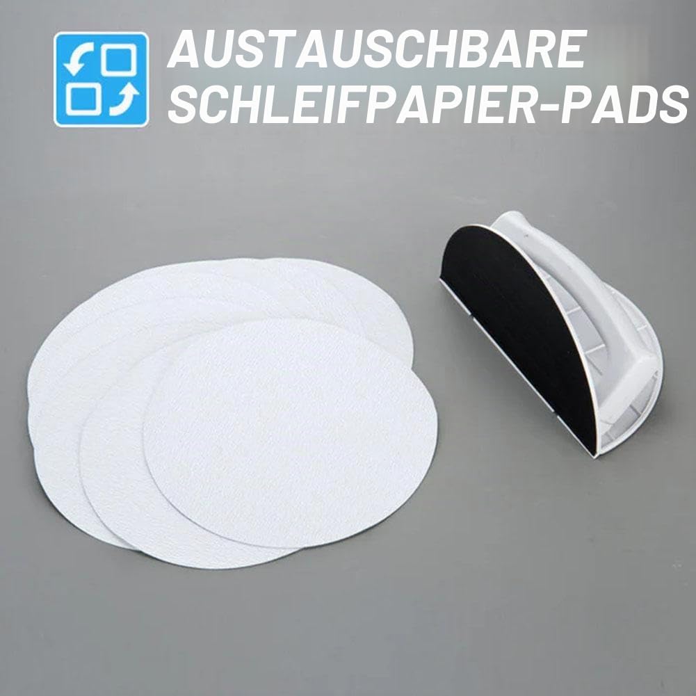 Trockenbau-Eckschleifer, rechtwinklig, halbrund, Winkelschleifwerkzeug + 10 Schleifpapier, Handschleifer für Eckwandreinigung und Polieren