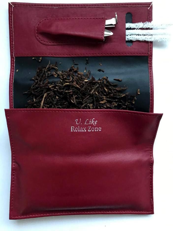 Smoking Pipe Tobacco Roll Up Pouch Case Bag for Pipe Tobacco Storage Tobacco Moisturizing Case and accessories as Pipe tamper, Pipe Cleaners (Black)