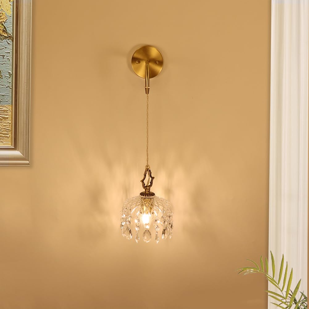 Générique 10W LED Wandleuchte Innen 3000K Warmweiß Modern Kristall Wandleuchte Dekorative für Wohnzimmer Schlafzimmer Flur Treppen