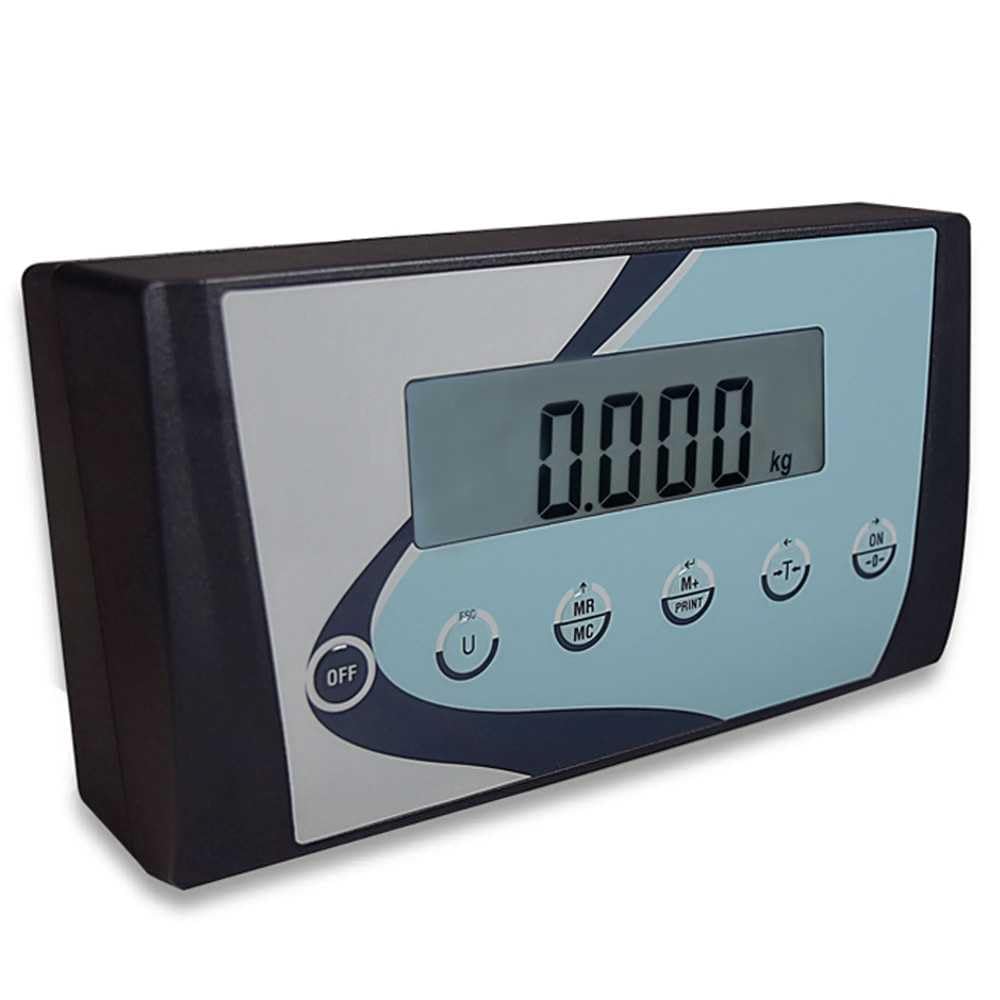 MBH - Balanza Industrial Inox Grande con Columna hasta 300 kg. Báscula Profesional para Sacos, Cajas, Paquetería y Animales. Pantalla LCD y Plataforma 500x400 mm (500x400x840 mm)